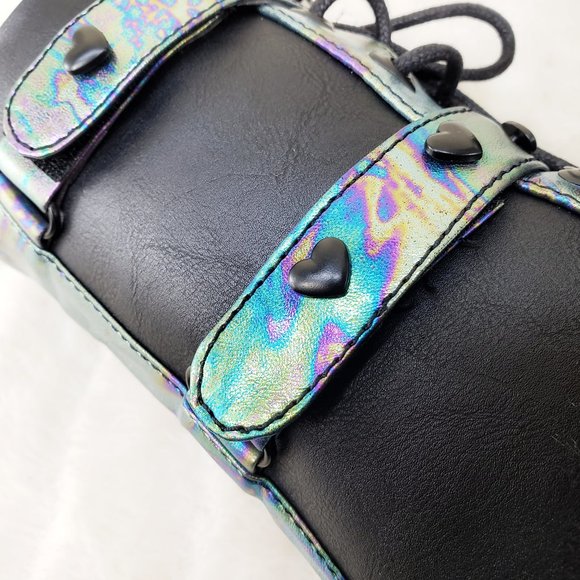 Ash Goth Punk Furry Mid Calf Platform Boots - Picture 13 of 15